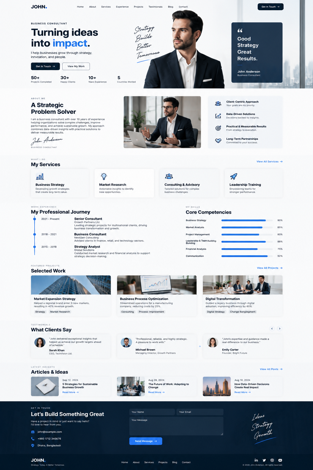 Business Executive sample website