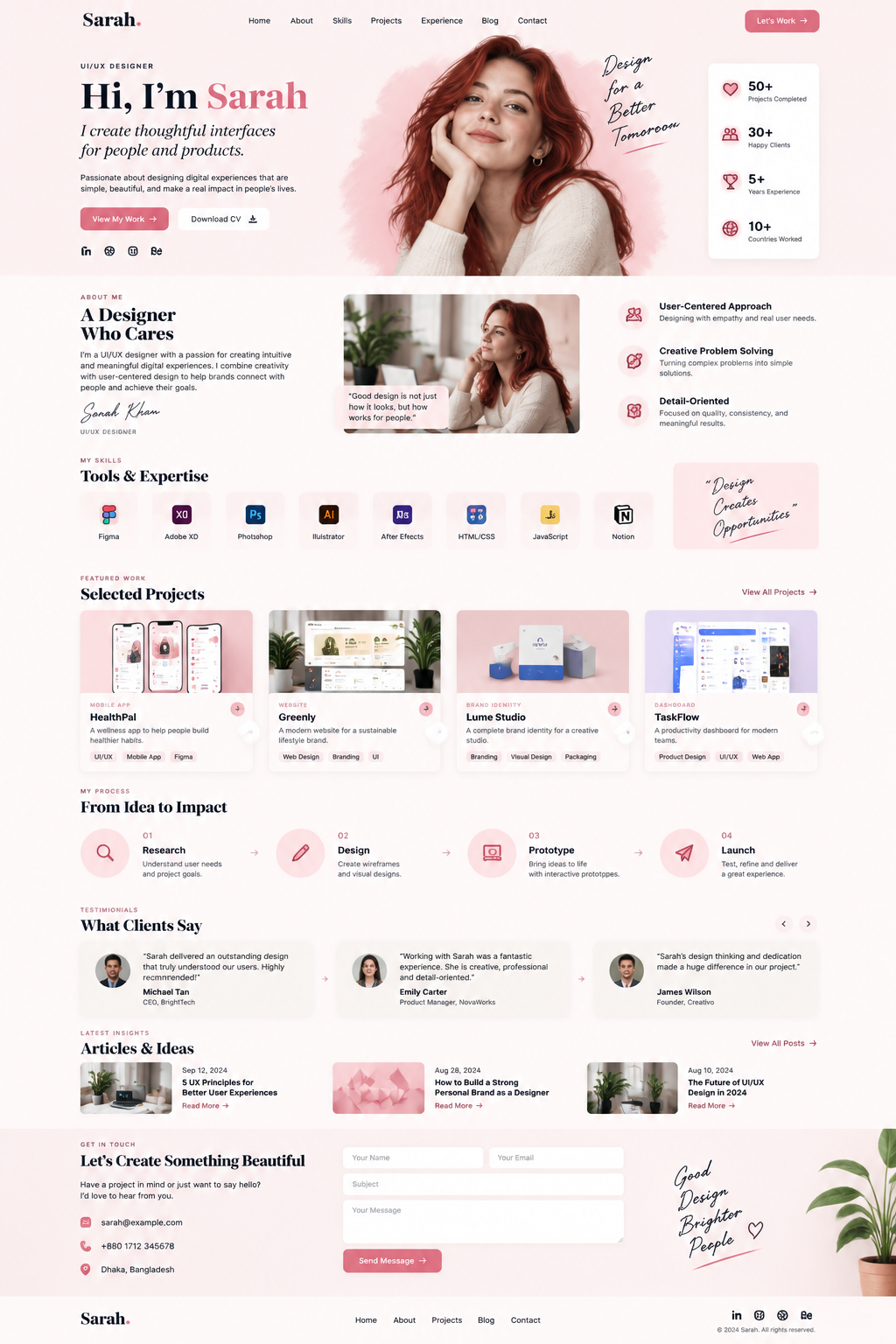 Elegant Designer sample website